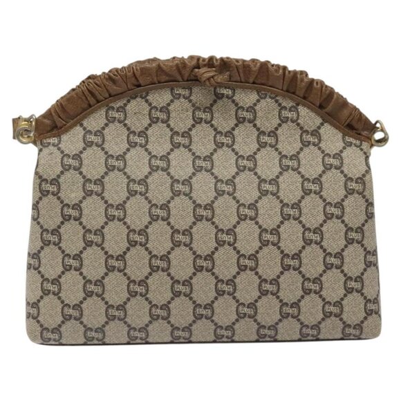 GUCCI GG Plus Supreme Shoulder Bag PVC Beige Gold Auth - Picture 3 of 16